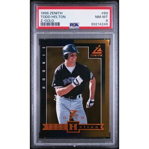 1998 Zenith Z-Gold #89 Todd Helton RC 60/100 PSA 8 Colorado Rockies - Pop 2